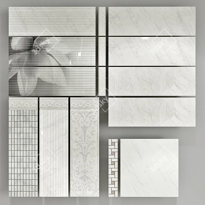 Borsari Tiles: Elegant and Stylish 3D model image 1