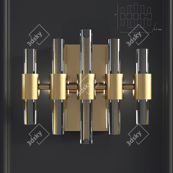 Sleek Antique Brass Sconce 3D model image 1