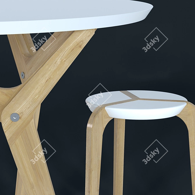 Transforming Table: Boulon Blanc 3D model image 2