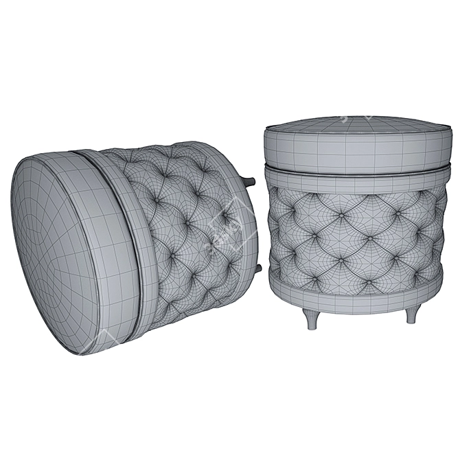 Arredo Classic Pouf - Timeless Elegance for Your Space 3D model image 2