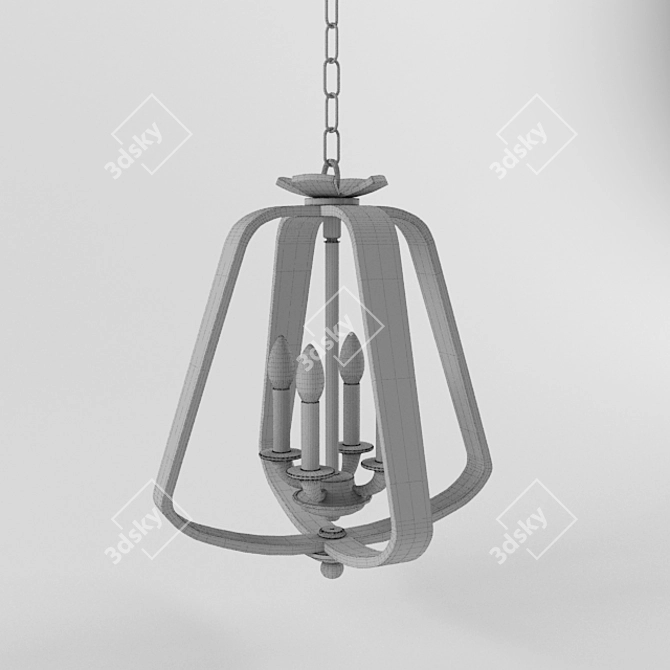 Rustic Industrial Road House Chandelier 3D model image 2