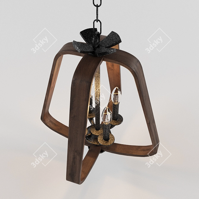 Rustic Industrial Road House Chandelier 3D model image 3