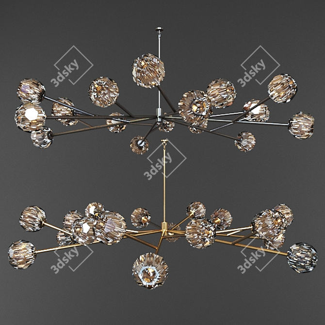 Crystal Globe Round Chandelier 3D model image 1