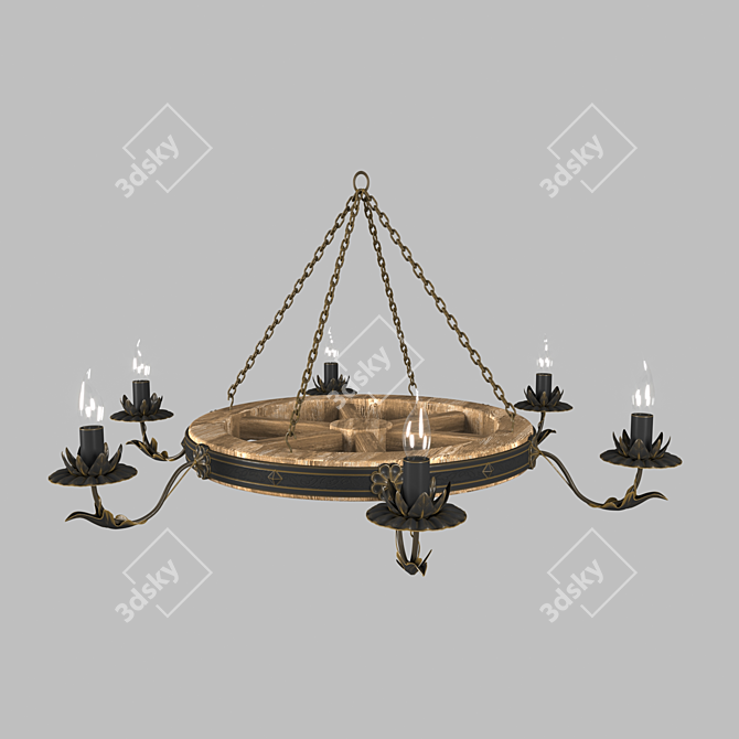 OM Chandelier Wheel 50cm 3D model image 1