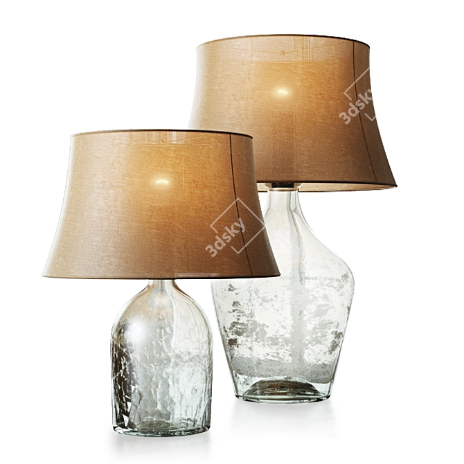 Elegant Clift Glass Table Lamps 3D model image 1