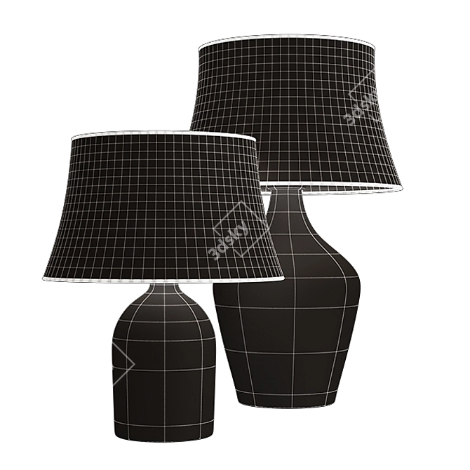 Elegant Clift Glass Table Lamps 3D model image 2