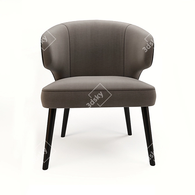 Elegant Aston Little Lounge Chair 3D model image 2