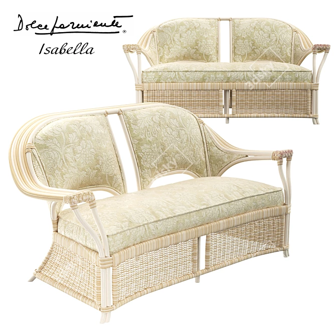 Elegant Isabella Sofa: Light Version 3D model image 1