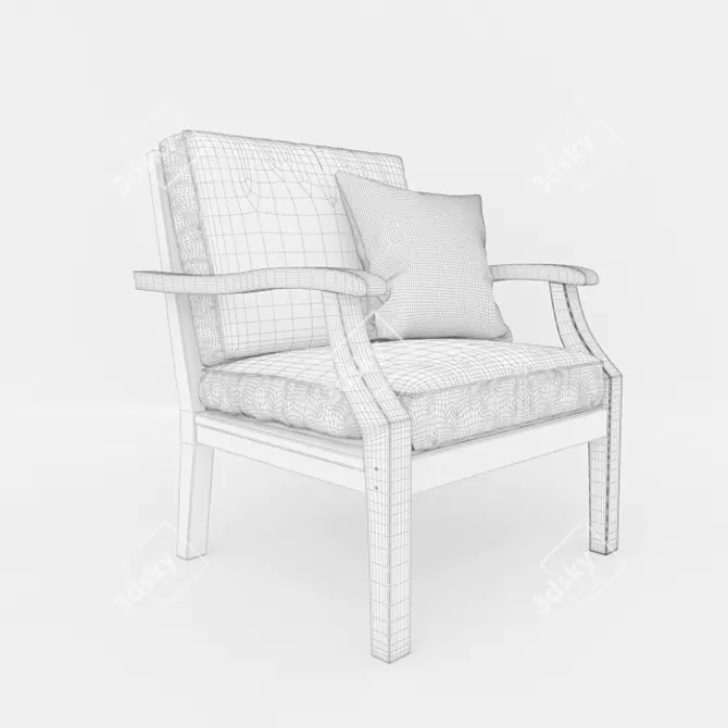 Hampstead Black Occasional Armchair 3D model image 2