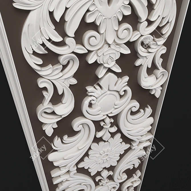 Elegant Stucco Ornament - Classic Beauty 3D model image 2