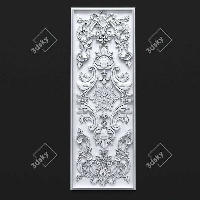 Elegant Stucco Ornament - Classic Beauty 3D model image 3