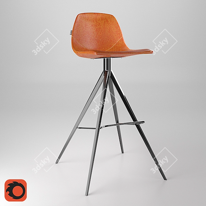 Avignon Chair: Modern Elegance in Camel Faux Leather 3D model image 1