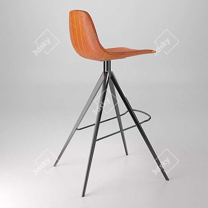 Avignon Chair: Modern Elegance in Camel Faux Leather 3D model image 2