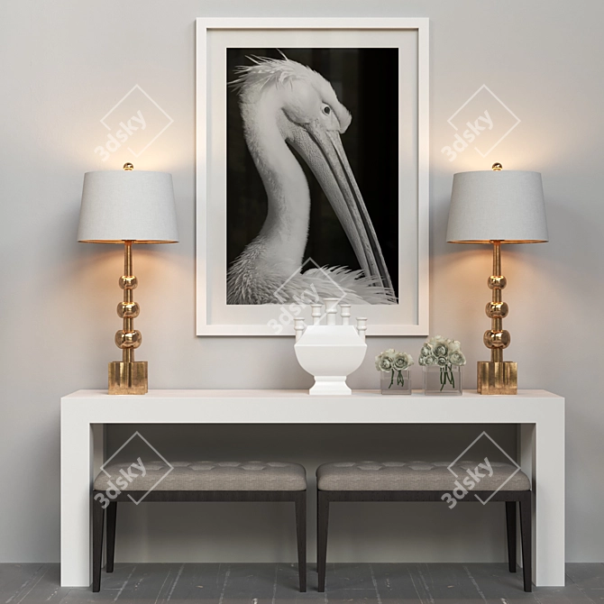 Elegant Lucia Console: Refurbish Your Space 3D model image 1