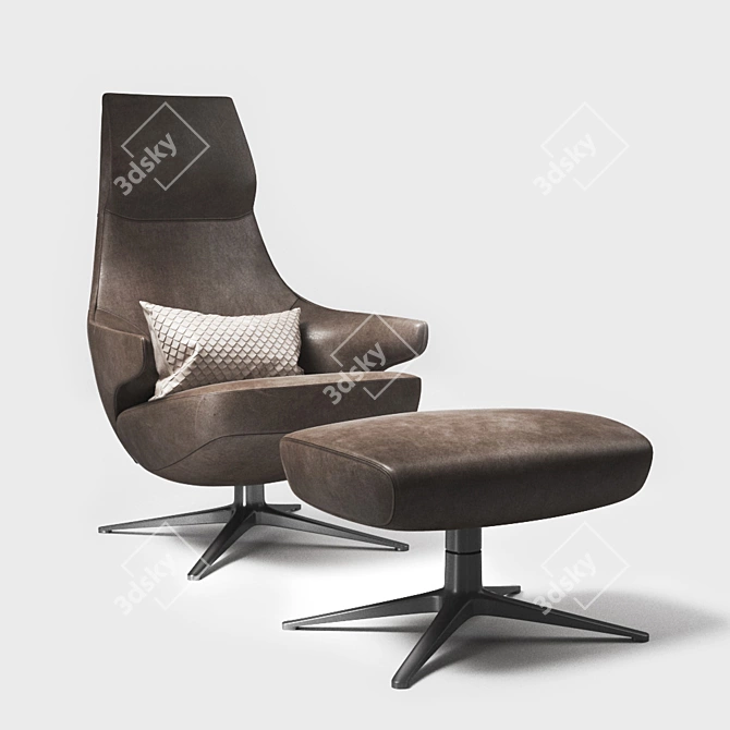 Poltrona Frau Jay Lounge: Modern Comfort with Traditional Charm 3D model image 1