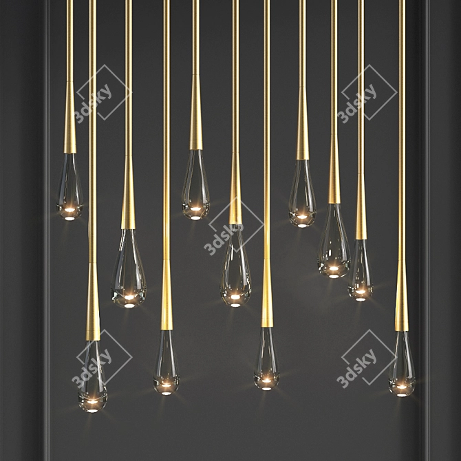 Elegant Teardrop Chandelier 3D model image 1