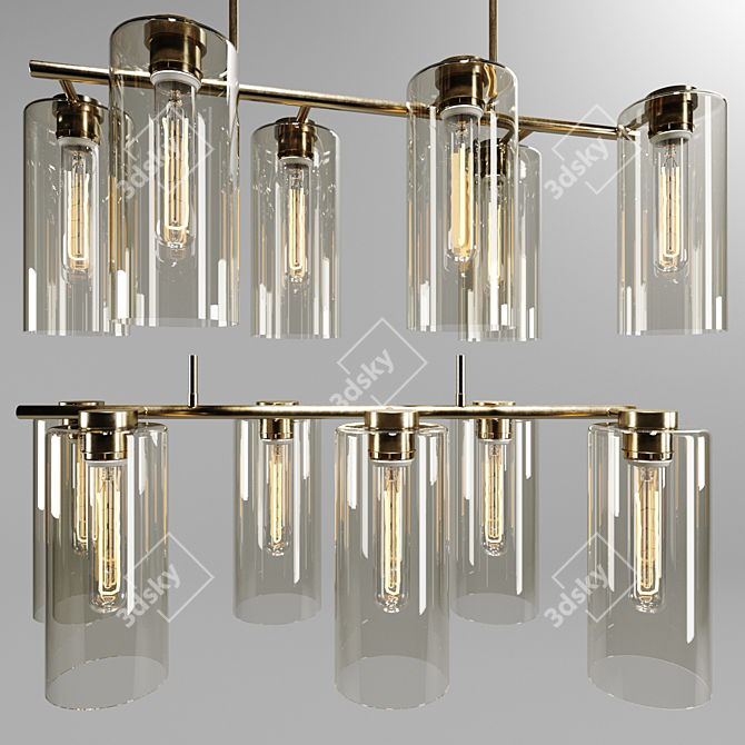 Radiant Glass Cylinder Chandelier 3D model image 1