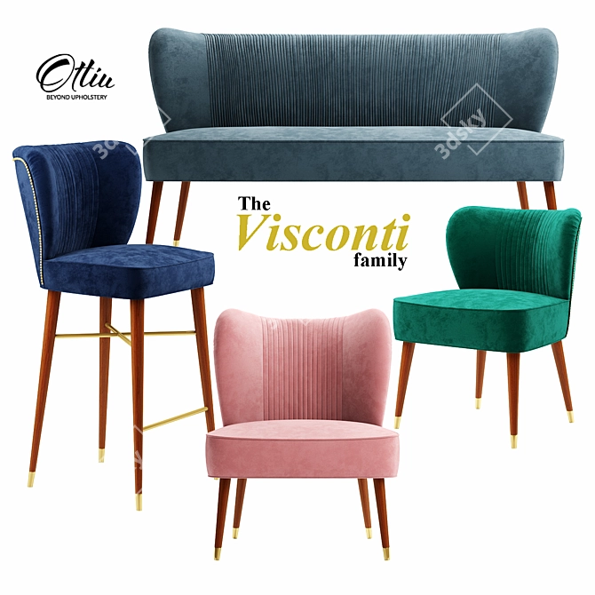 Visconti Family: Contemporary Luxury Furniture 3D model image 1