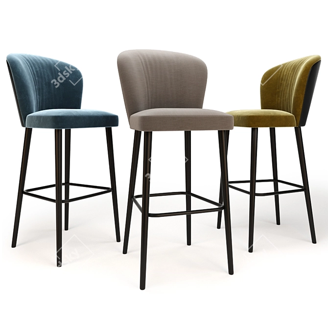 Minimalist Aston Bar Stool | Sleek Design & CAD-Crafted 3D model image 1