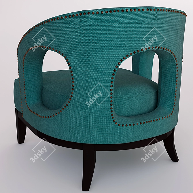 Eichholtz Adam Armchair: Albin/Antique Turquoise, Black Legs 3D model image 2