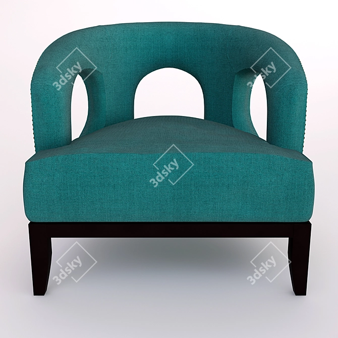 Eichholtz Adam Armchair: Albin/Antique Turquoise, Black Legs 3D model image 3