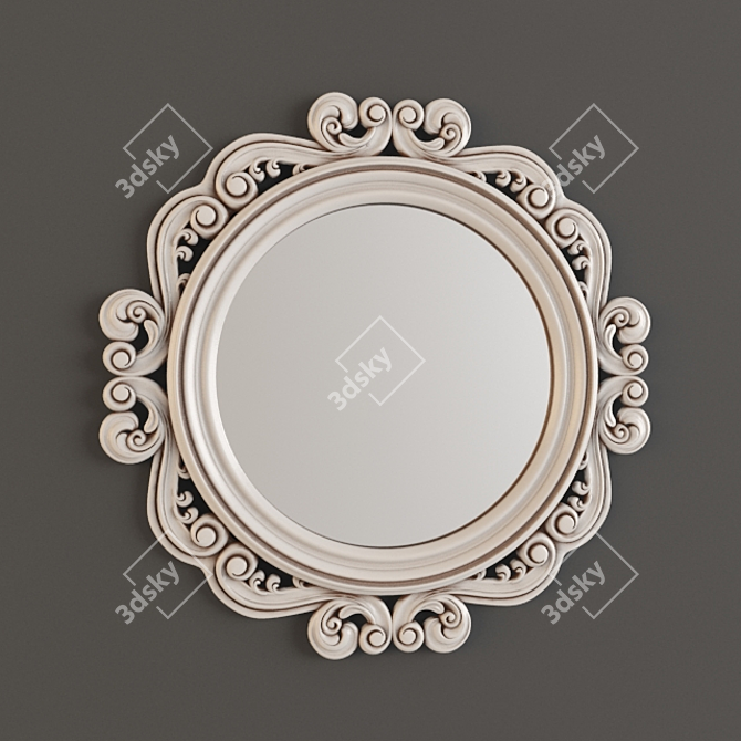 Carved Frame Mirror 3D model image 1