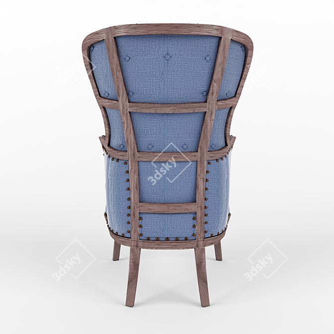 French High Back Armchair: Classic Elegance for Your Home 3D model image 2