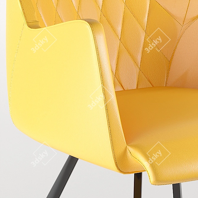 Elegant Vintage Yellow Chair 3D model image 2