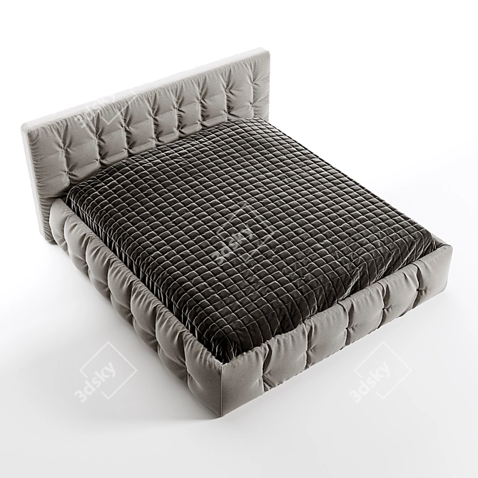 Softback Bed with Sturdy Frame 3D model image 2