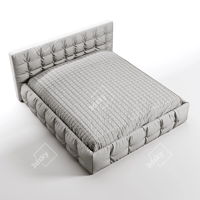 Softback Bed with Sturdy Frame 3D model image 3