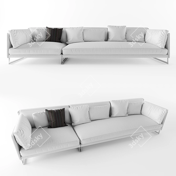 Sleek Saba Living: Chic & Modern 3D model image 1