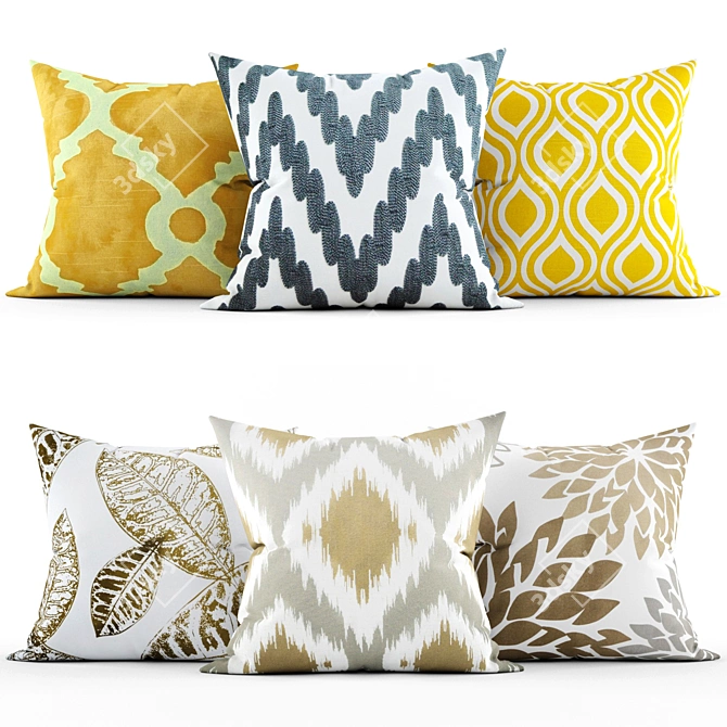 Elegant Home Décor Pillows 3D model image 1