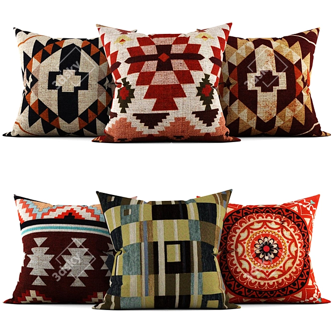 Elegant Flair: Chic Decorative Pillows 3D model image 1