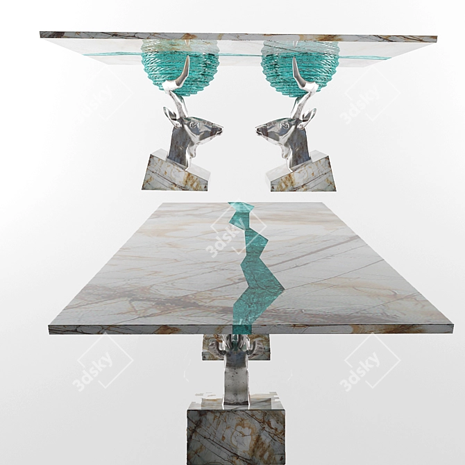 Rustic Deer Table: Natural Beauty 3D model image 1