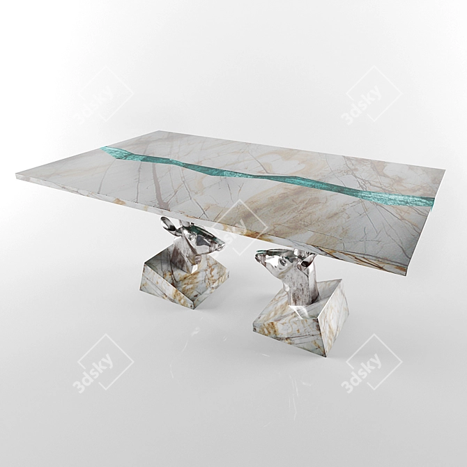 Rustic Deer Table: Natural Beauty 3D model image 2