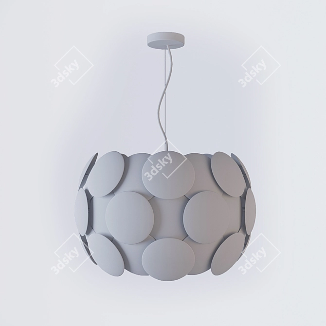 Modern White Pluto Pendant Light 3D model image 1