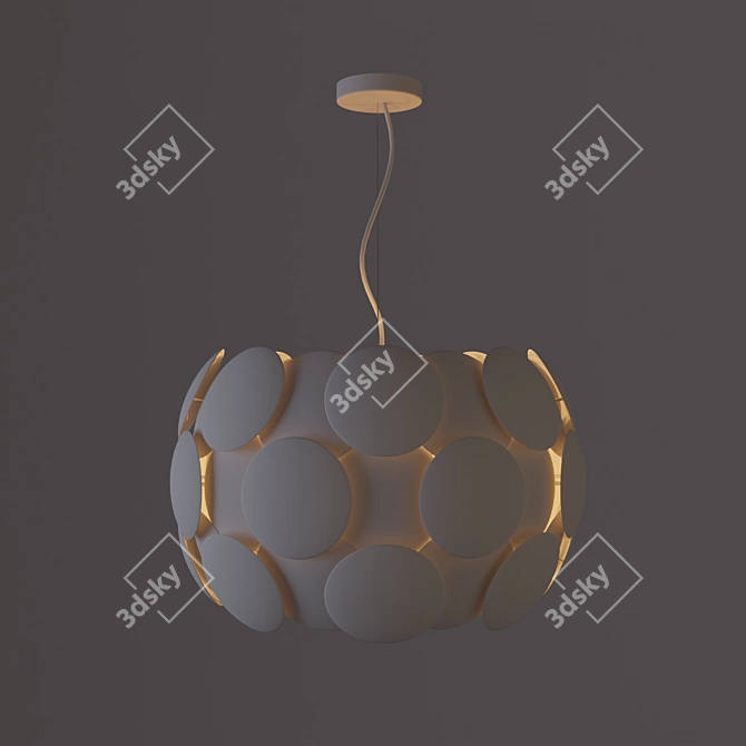 Modern White Pluto Pendant Light 3D model image 2