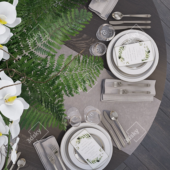 Elegant Table Setting Set 3D model image 2