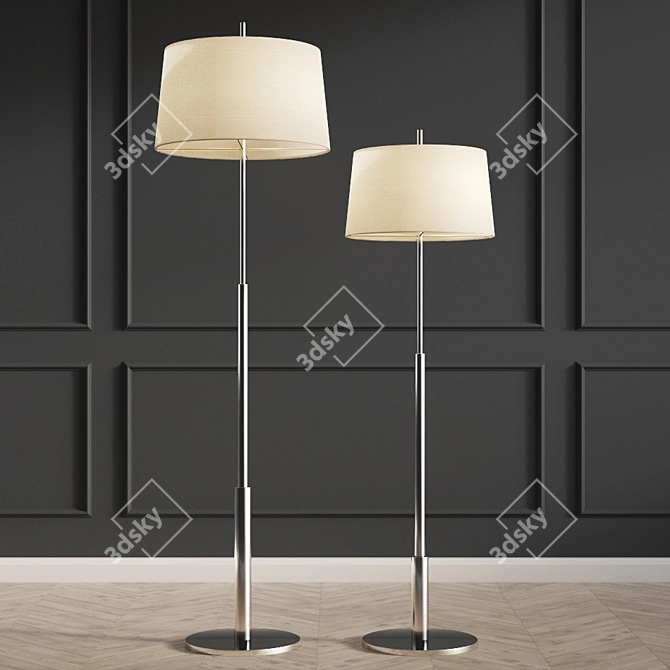 Sleek Chrome Floor Lamp: Diana Santa & Cole 3D model image 1