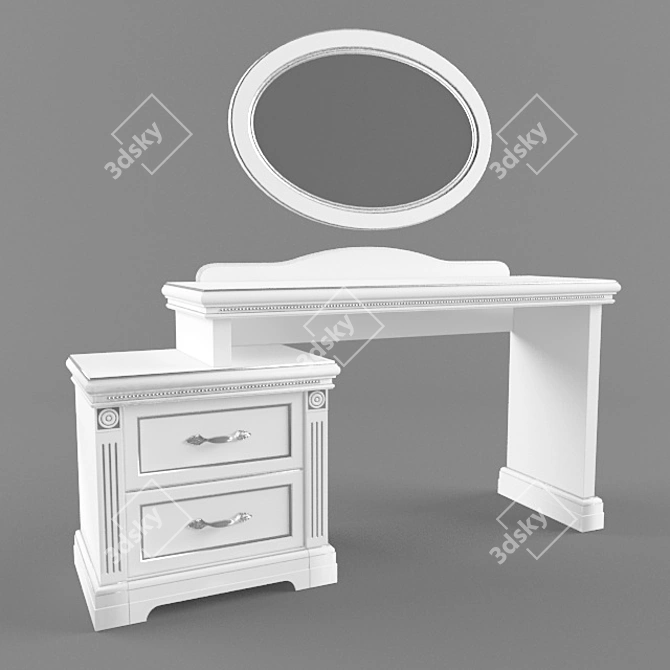 Flora Wooden Table: Elegant and Spacious 3D model image 1