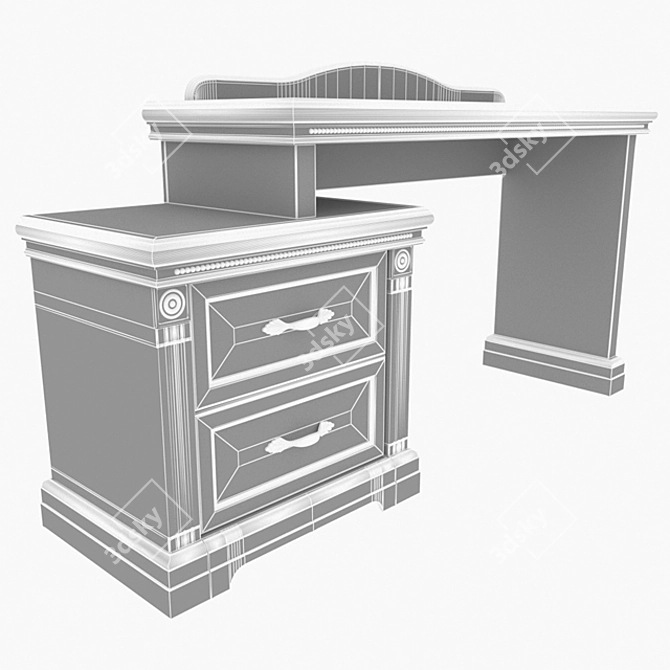 Flora Wooden Table: Elegant and Spacious 3D model image 3