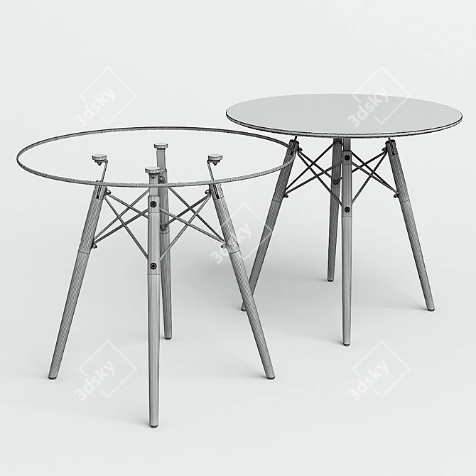 Elegant Eames DSW Tables 3D model image 3