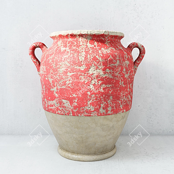 Antique-inspired Avignon Ceramic Vase 3D model image 1