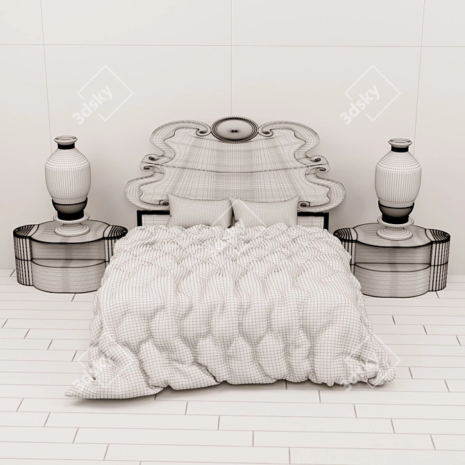 Luxury Corona Render Bedroom Set 3D model image 2