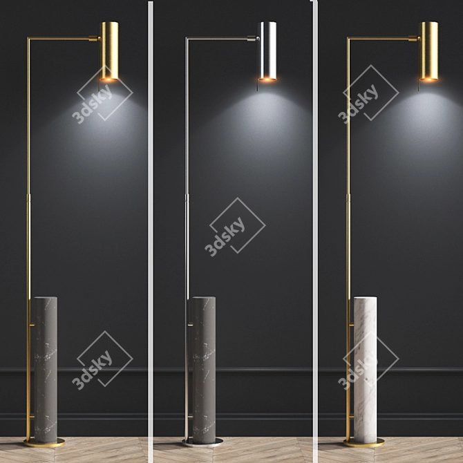 Sleek Alma Floor Lamp: Elegant Illumination 3D model image 1