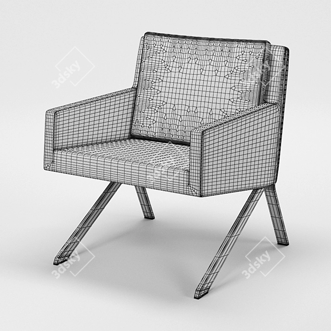 Theo Armchair: Timeless Elegance & Comfort 3D model image 2