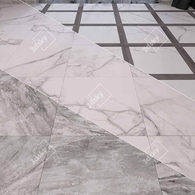 Luxury Marble Floor Set 3D model image 1