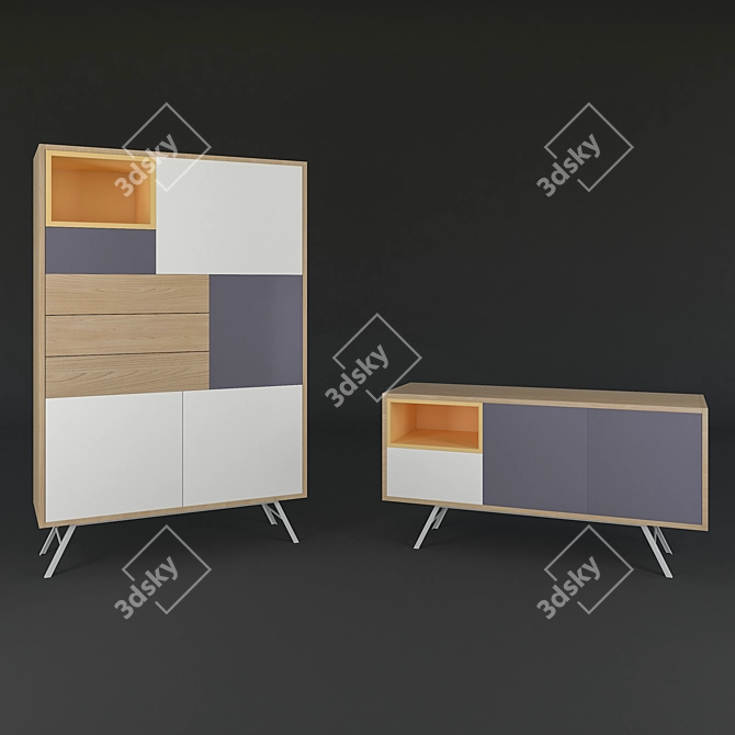 Elegant Storage Solution: BERN CABINET 3D model image 1