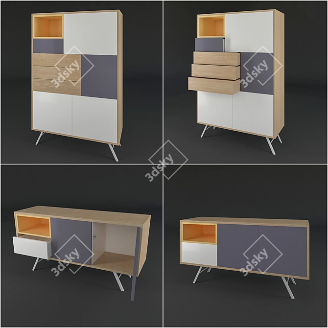 Elegant Storage Solution: BERN CABINET 3D model image 2