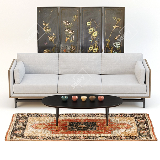 Modern SW Sofa Set: Style & Functionality 3D model image 1